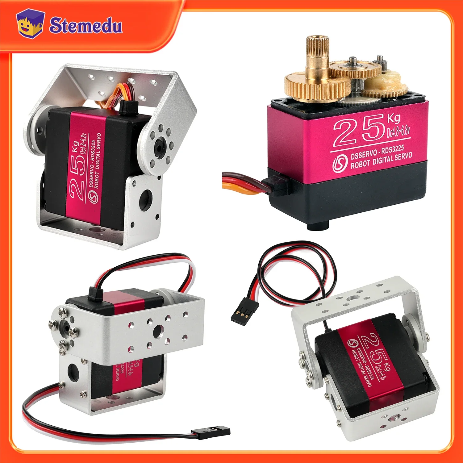 Robot Arm Metal - 25kg robô digital servo alto torque
