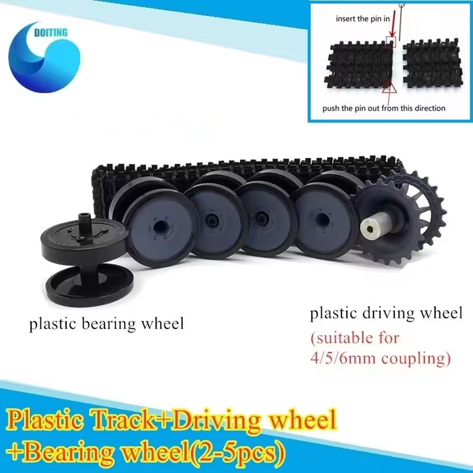 Tracked Robot Chassis - Rodas de plástico + conjunto de